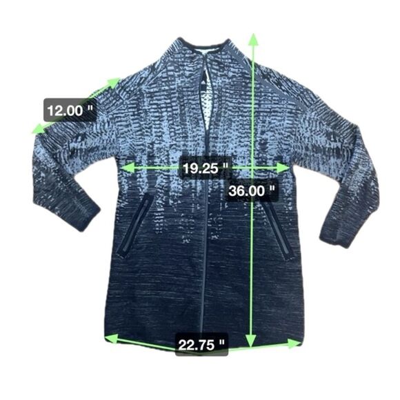 Adidas Womens Z.N.E Pulse Sweater Jacket Knit Wool Blend Ombre Grey Black Large - Picture 8 of 8